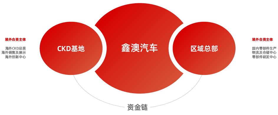 境内研发和零部件供应+境外整车组装和销售